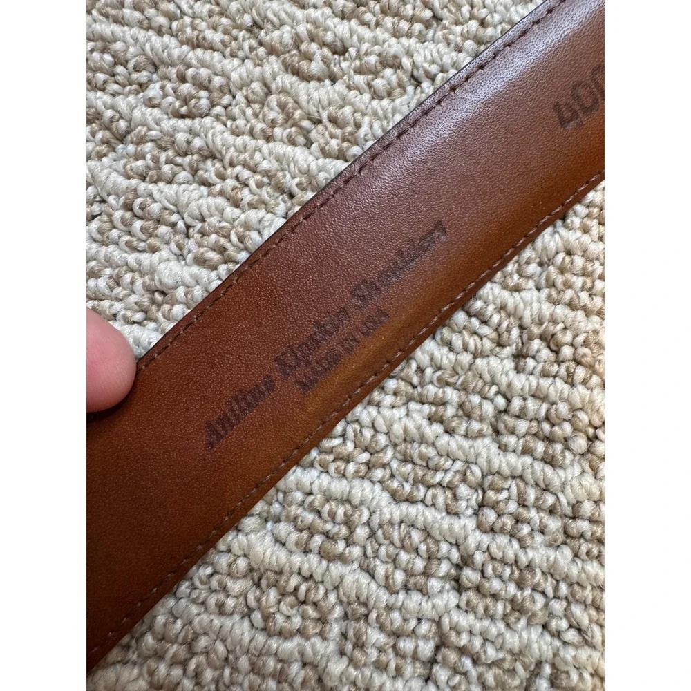 Johnston & Murphy Brown Full Grain Leather Belt‎ Mens Size 36 Solid Brass USA